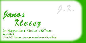 janos kleisz business card